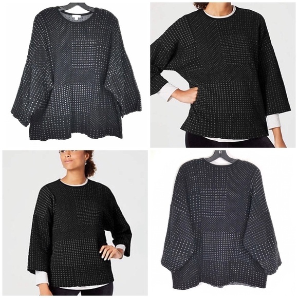 Pure J. Jill Black Scoop Neck Dolman Sleeve Ponte Knit Sweater Pullover Medium - Picture 1 of 13